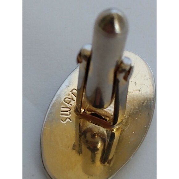 VINTAGE CUFFLINKS DESIGNER SWANK SILVER TONE METAL & TIE CLIP - Picture 4 of 6